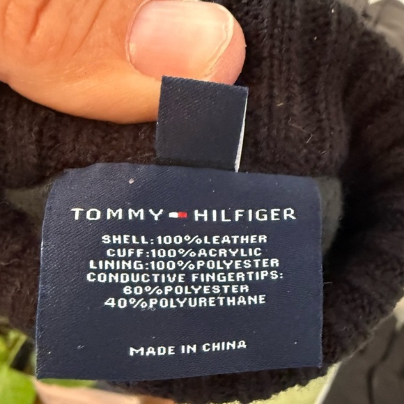 Tommy Hilfiger Gloves Leather Fleece Lined Winter Touch Screen $99 Men's L - Picture 5 of 5